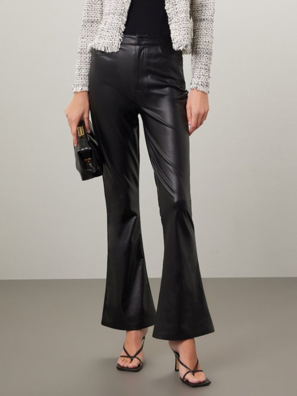 7 For All Mankind Black Faux Leather Pants Size 28